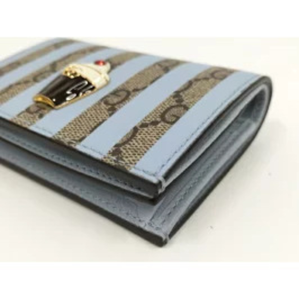 GUCCI Bi fold Wallet GG Supreme Ice Cream Leather Blue - Picture 4 of 8
